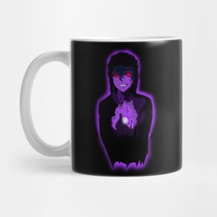 Anime character - Dark bad guy villain with evil anime smile Mug